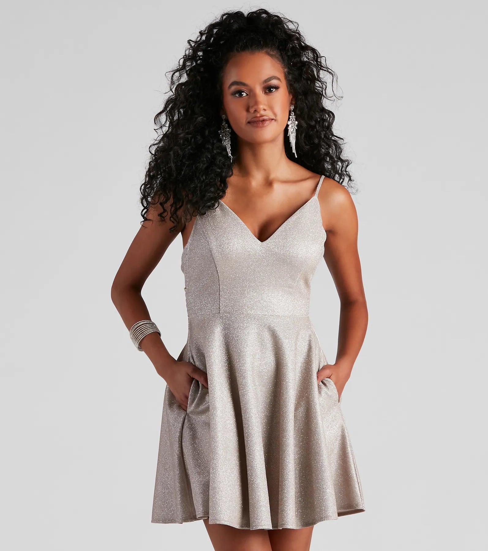 Erin Formal Glitter Party Dress Tunics Canvas sturdy