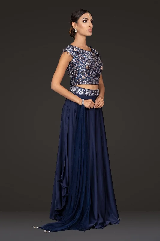 Indo-western Digital Printed top with flaired stylish pants Formal Stretch Pants