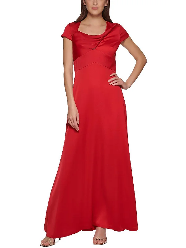 Womens Cap Sleeve Maxi Evening Dress Tunics Trendy modern