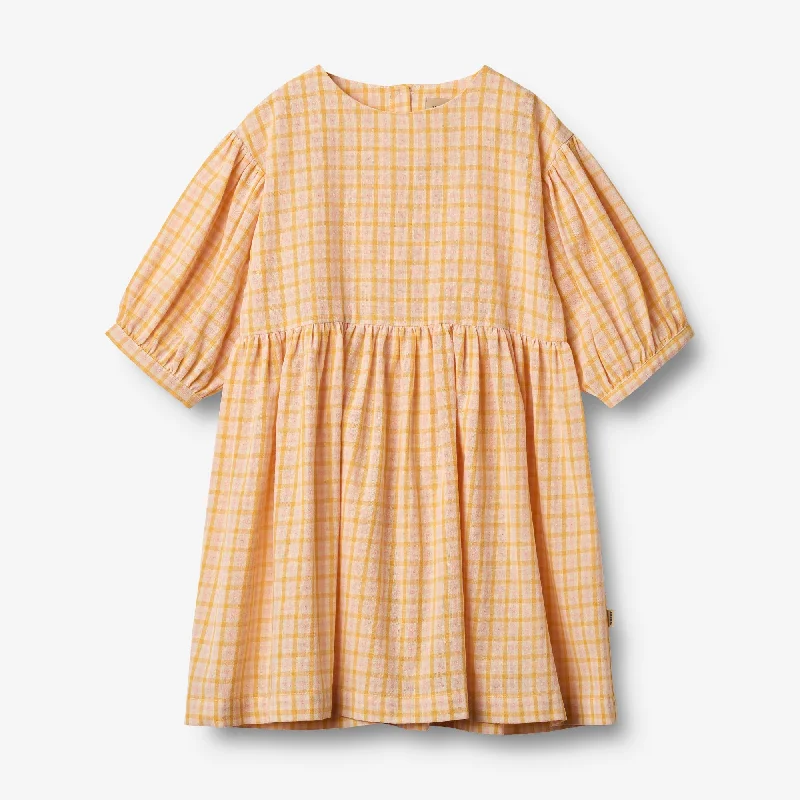 Dress L/S Magda - yellow check Tunics stripes playful