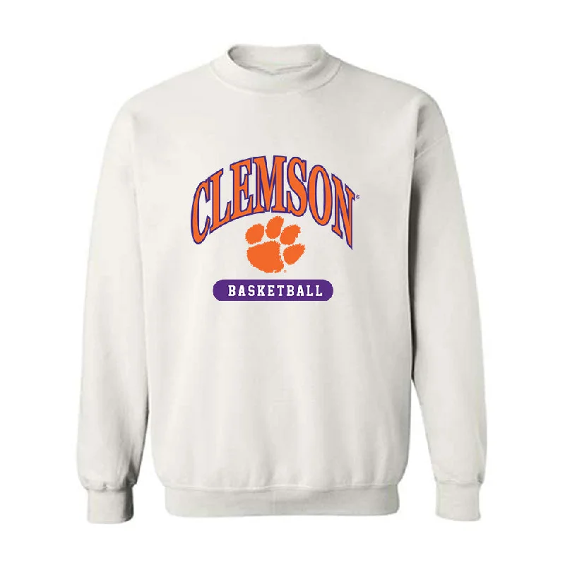 Clemson - NCAA Women's Basketball : Summah Evans - Classic Shersey Crewneck Sweatshirt Hoodie with Exposed Zipper Edgy Industrial Clemson - NCAA Women's Basketball : Summah Evans - Classic Shersey Crewneck Sweatshirt Hoodie with Exposed Zipper Edgy Industrial