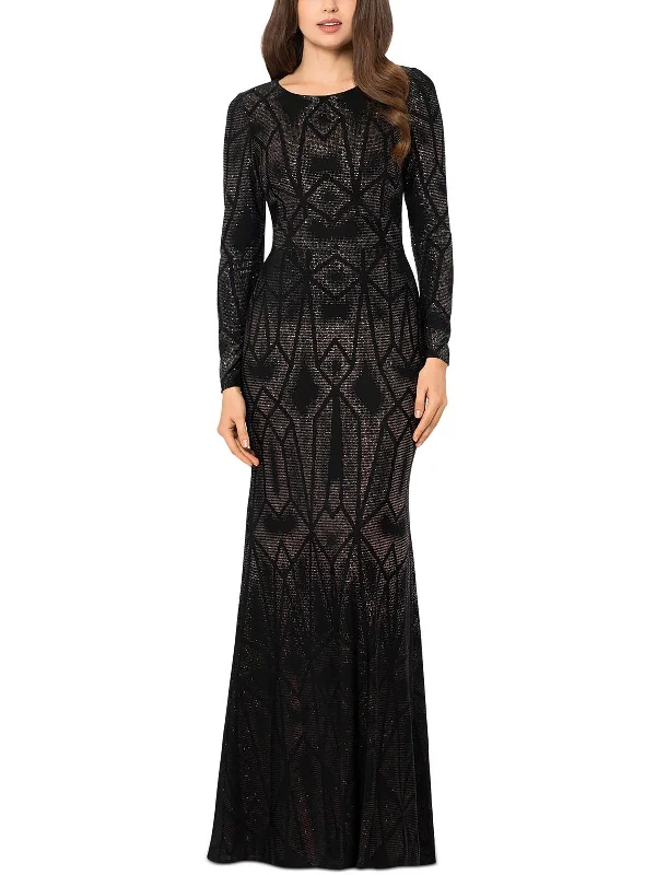 Petites Womens Maxi Long Sleeve Evening Dress Tunics Chic fashionable