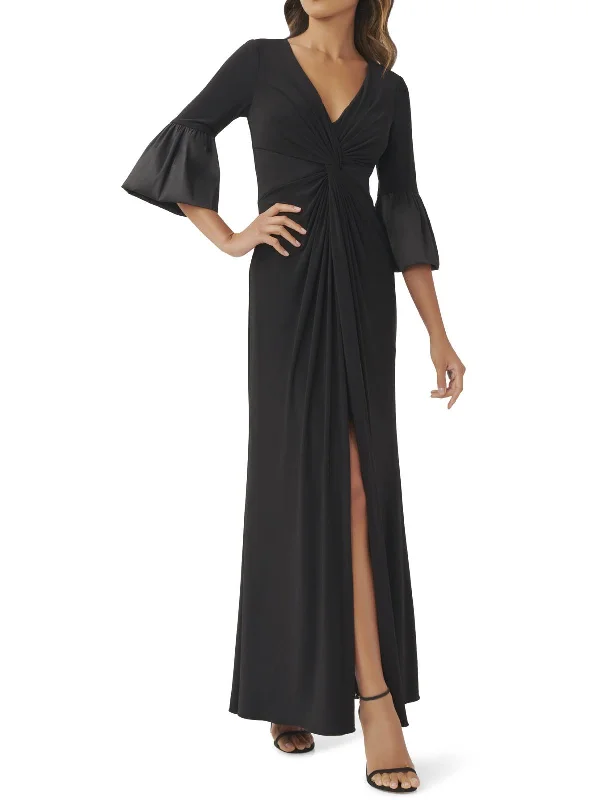 Womens Front Twist Maxi Evening Dress Tunics Designer luxury