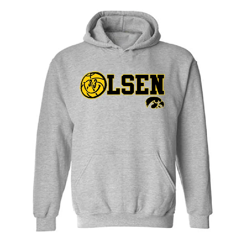 Iowa - NCAA Women's Basketball : Lucy Olsen - Classic Shersey Hooded Sweatshirt Hoodie with Ribbed Cuffs Snug Fit Comfort Iowa - NCAA Women's Basketball : Lucy Olsen - Classic Shersey Hooded Sweatshirt Hoodie with Ribbed Cuffs Snug Fit Comfort