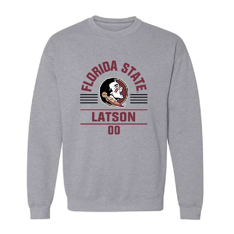 FSU - NCAA Women's Basketball : Ta'Niya Latson - Classic Fashion Shersey Crewneck Sweatshirt Hoodie with Elastic Cuffs Stretchable Comfortable FSU - NCAA Women's Basketball : Ta'Niya Latson - Classic Fashion Shersey Crewneck Sweatshirt Hoodie with Elastic Cuffs Stretchable Comfortable