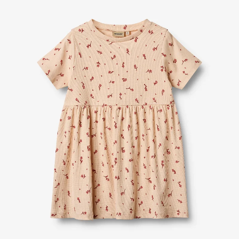 Jersey Dress Anna - rose water flowers Turtleneck Neckline Stylish