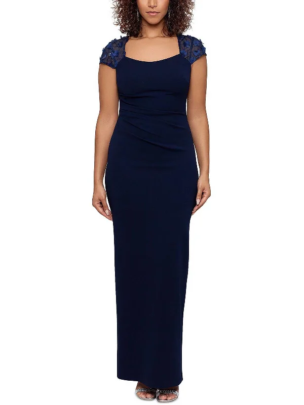 Womens Applique Maxi Evening Dress Tunics Polka dots