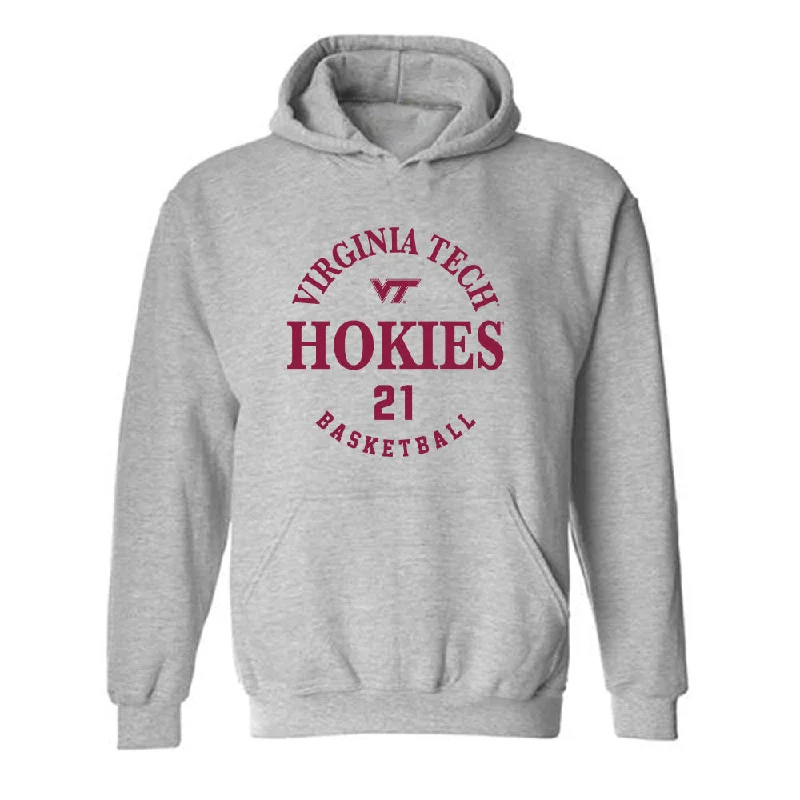 Virginia Tech - NCAA Women's Basketball : Myah Hazelton - Fashion Shersey Hooded Sweatshirt Hoodie with Sequins Glamorous Eye-catching
