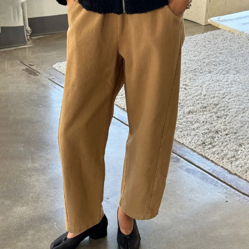Womens Cotton Arc Pants - Tobacco Elegant Trouser Pants