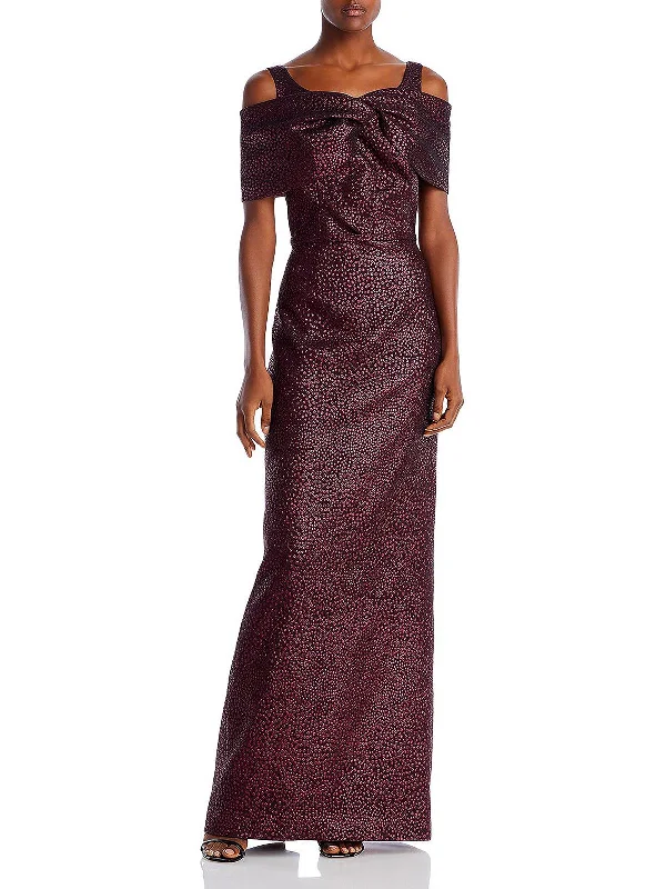 Womens Jacquard Metallic Evening Dress Tunics Essential wardrobe