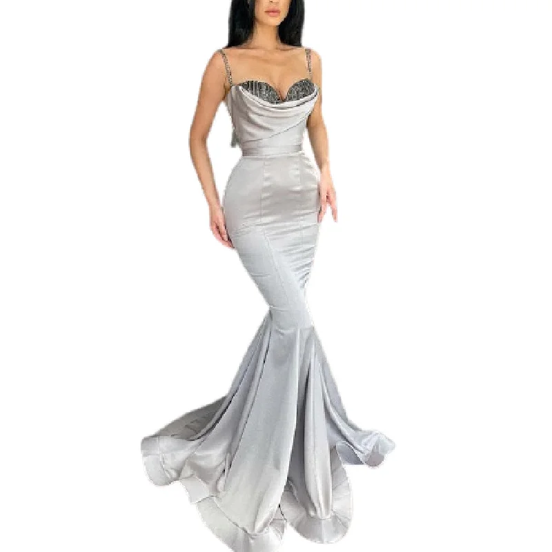 Cinessd - Sexy Slim Elegant Prom Party Dress Tunics Canvas sturdy