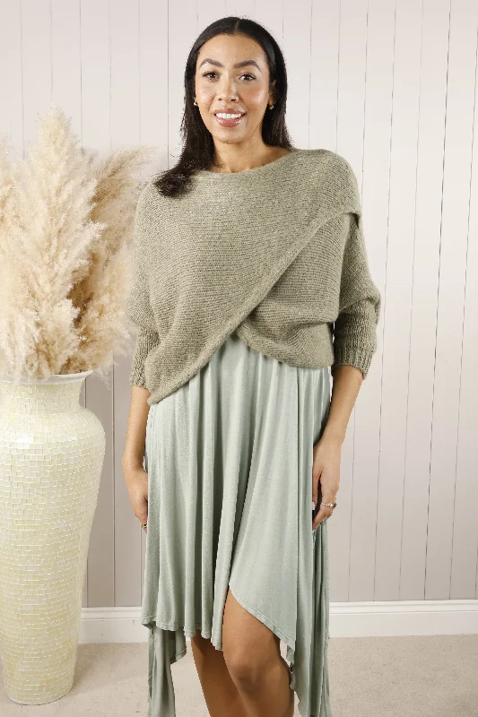 Monica Two Piece Dress Khaki Tunics Corduroy durable