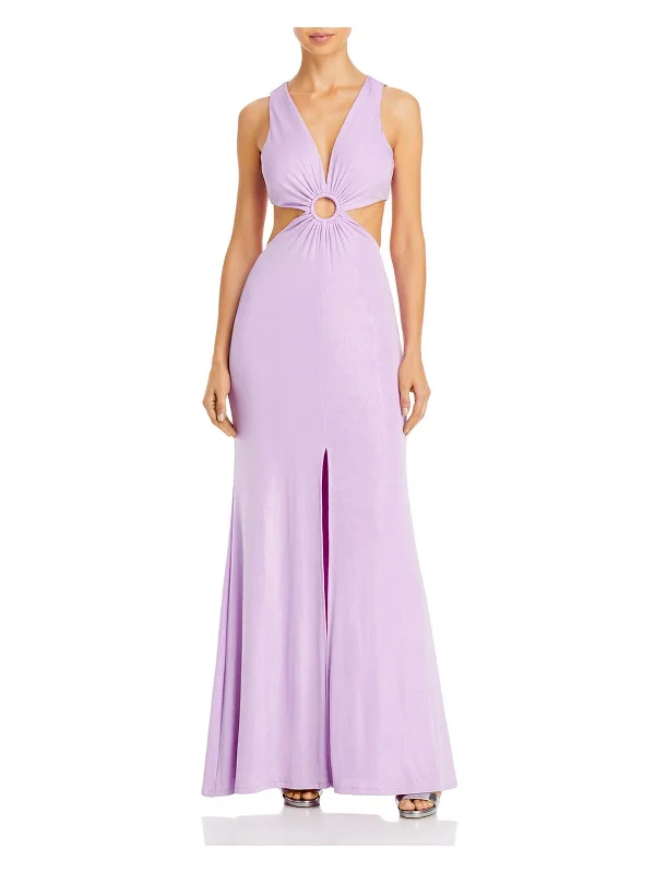 Womens Ruched Cut-Out Evening Dress Tunics Party sparkling