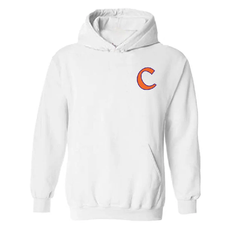 Clemson - NCAA Women's Basketball : Summah Evans - Classic Shersey Hooded Sweatshirt Hoodie with Metallic Shiny Futuristic Clemson - NCAA Women's Basketball : Summah Evans - Classic Shersey Hooded Sweatshirt Hoodie with Metallic Shiny Futuristic