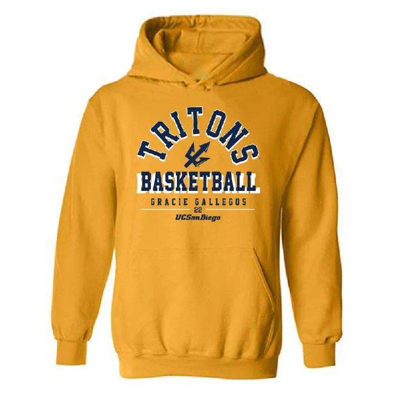 UCSD - NCAA Women's Basketball : Gracie Gallegos - Classic Fashion Shersey Hooded Sweatshirt Hoodie with Slim Fit Tailored Modern UCSD - NCAA Women's Basketball : Gracie Gallegos - Classic Fashion Shersey Hooded Sweatshirt Hoodie with Slim Fit Tailored Modern