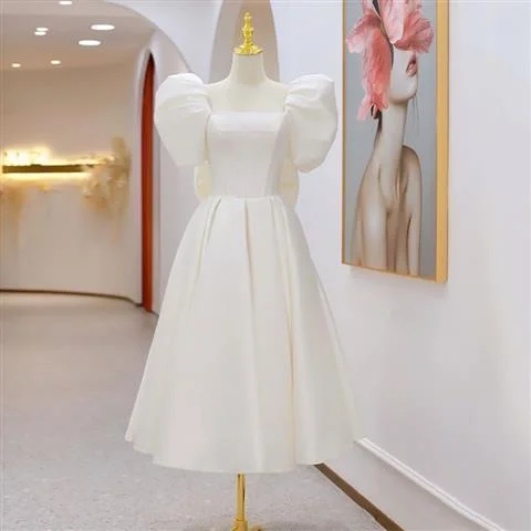 Vintage Elegant Short Party Dresses Tunics Silk luxurious