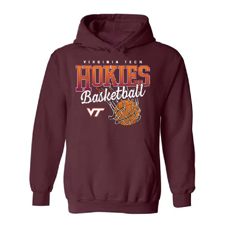 Virginia Tech - NCAA Women's Basketball : Myah Hazelton - Sports Shersey Hooded Sweatshirt Hoodie with Stripes Bold Sporty Virginia Tech - NCAA Women's Basketball : Myah Hazelton - Sports Shersey Hooded Sweatshirt Hoodie with Stripes Bold Sporty