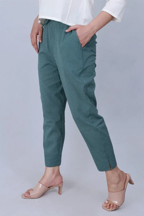 Dharan 'Green Narrow Pant' Green Woven Pants Trendy Printed Pants