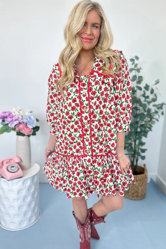 Lola Floral Gold Button Down Dress Tunics Yoga stretchy