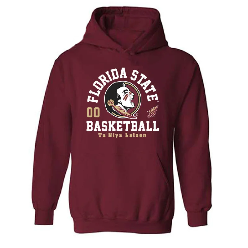 FSU - NCAA Women's Basketball : Ta'Niya Latson - Fashion Shersey Hooded Sweatshirt Hoodie with Belted Waist Structured Tailored FSU - NCAA Women's Basketball : Ta'Niya Latson - Fashion Shersey Hooded Sweatshirt Hoodie with Belted Waist Structured Tailored