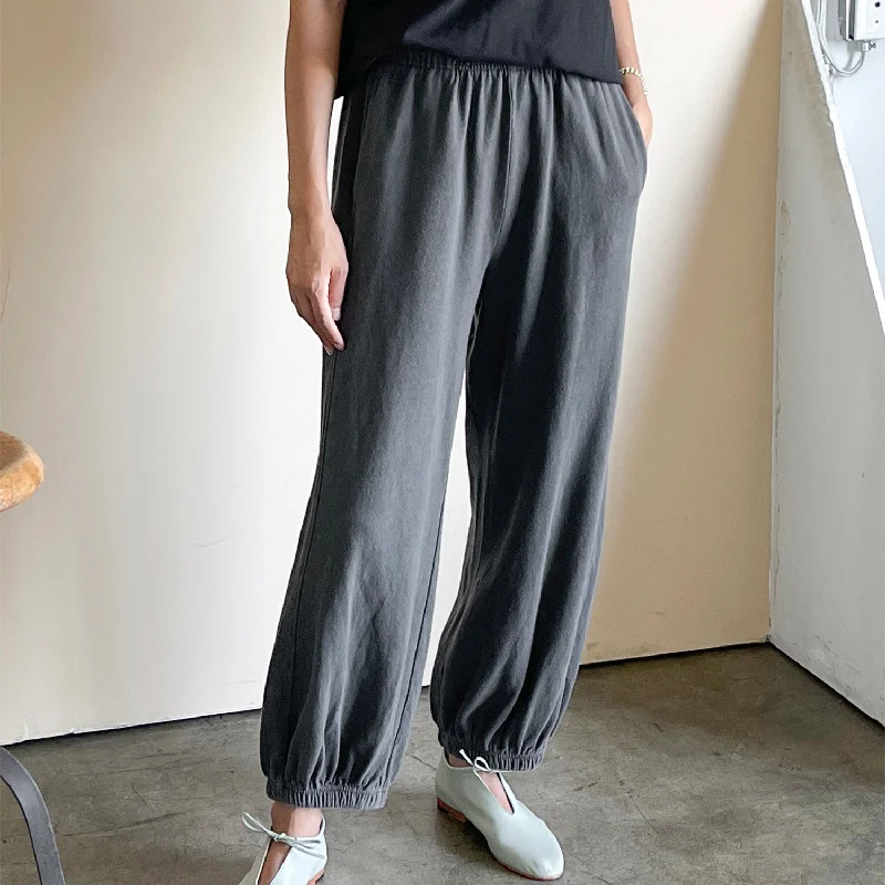 Womens Cotton Balloon Pants - Coal Classic Chino Pants