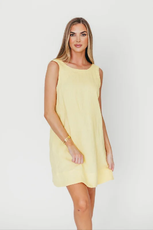 100% Linen Florence Mini Woven Dress in Pineapple Tunics Bridal satin