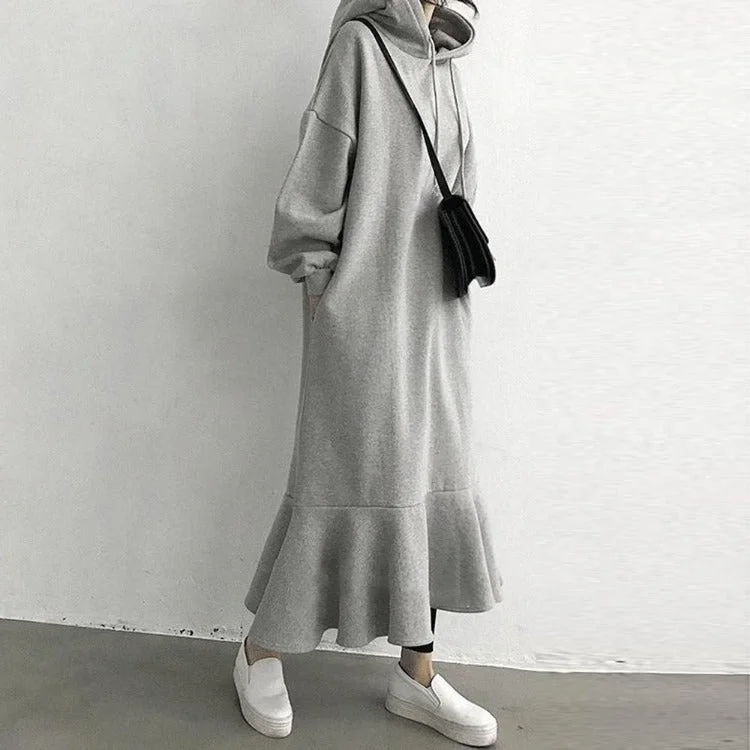Casual Women Mermaid Long Hoodies Cozy Dresses Hoodie with Thumb Holes Functional Cozy Casual Women Mermaid Long Hoodies Cozy Dresses Hoodie with Thumb Holes Functional Cozy