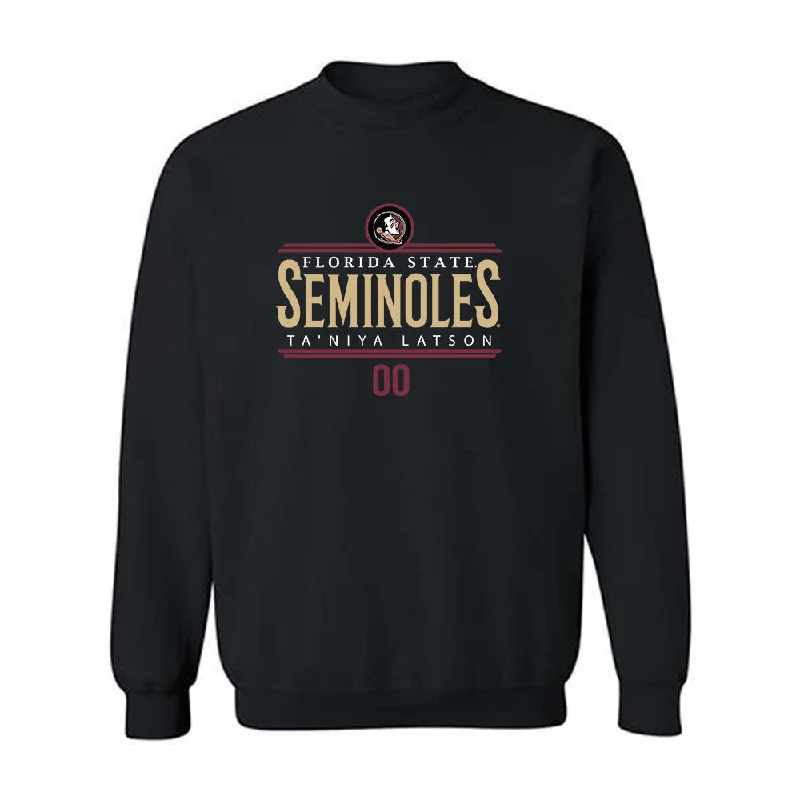 FSU - NCAA Women's Basketball : Ta'Niya Latson - Classic Fashion Shersey Crewneck Sweatshirt Hoodie with Rolled Sleeves Casual Relaxed FSU - NCAA Women's Basketball : Ta'Niya Latson - Classic Fashion Shersey Crewneck Sweatshirt Hoodie with Rolled Sleeves Casual Relaxed