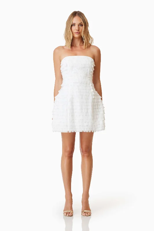 Hailey Strapless Mini Party Dress In White Tunics Yoga stretchy