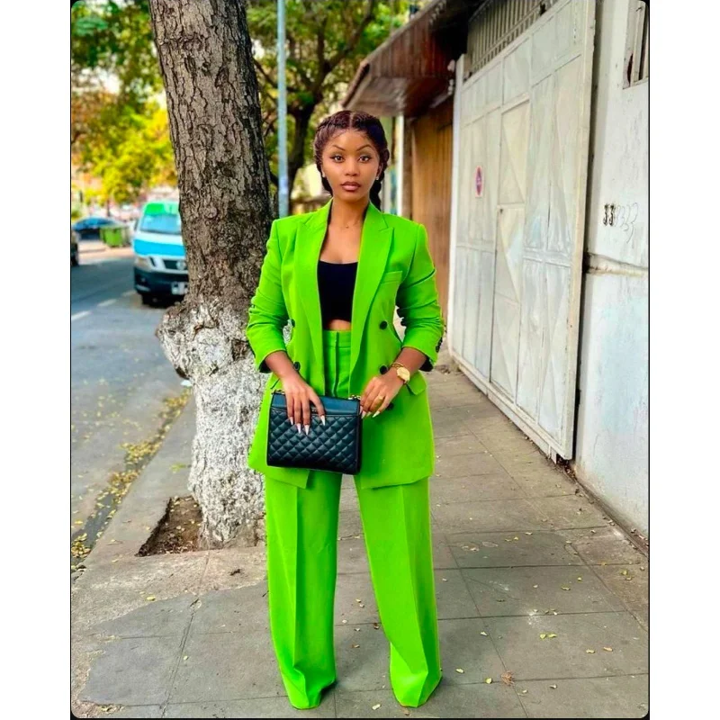 Long Sleeve Blazer and Pants 2 Piece Outfits. Classic Flared Pants