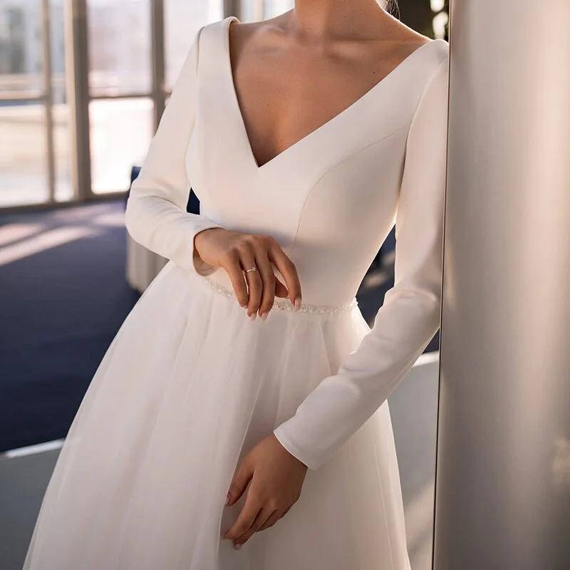 Cinessd - Sexy Slim V Neck White Long Sleeves Evening Party Dresses Tunics Fleece cozy Cinessd - Sexy Slim V Neck White Long Sleeves Evening Party Dresses Tunics Fleece cozy