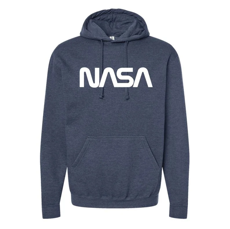 NASA Worm Hoodie Hoodie with Zipper Placket Modern Functional