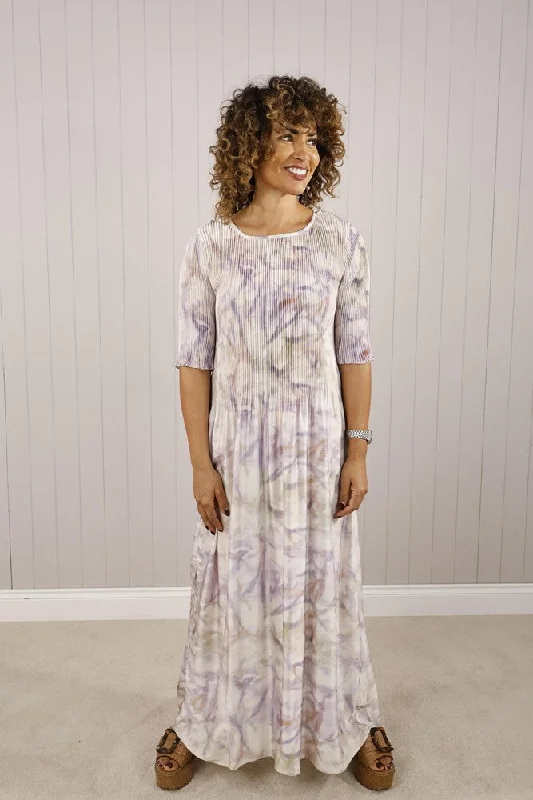 Esme Shirred Pleated Dress Lilac Tunics Running lightweight