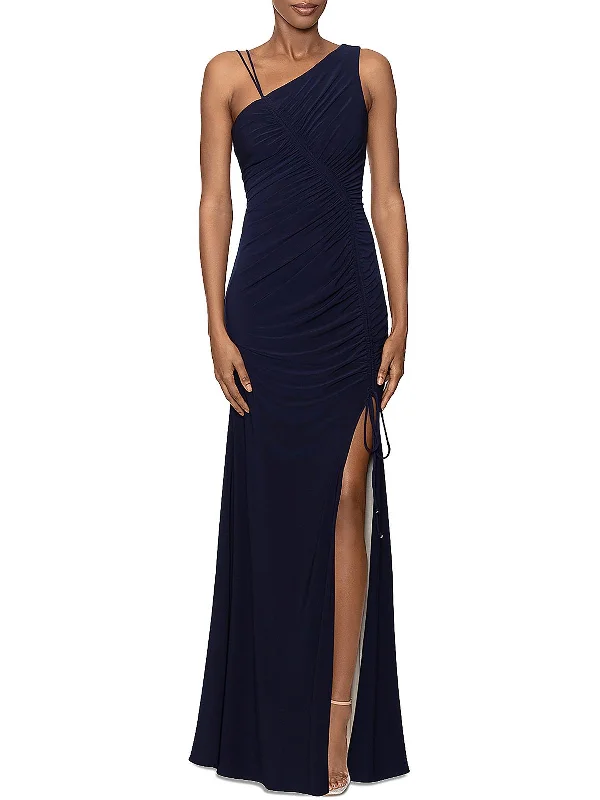 Womens Knit One Shoulder Evening Dress Tunics Leisure comfortable