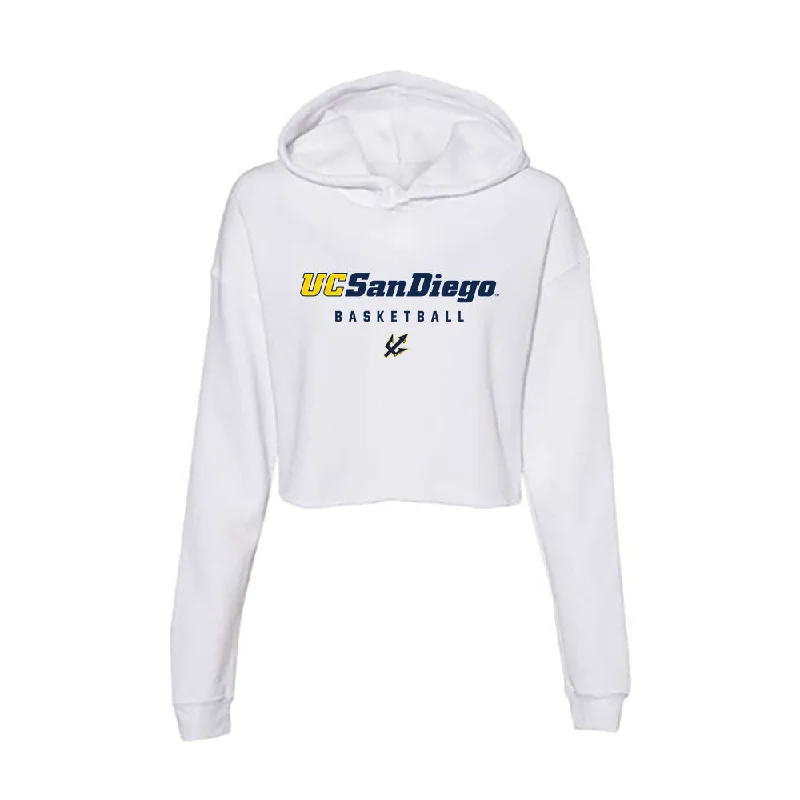 UCSD - NCAA Women's Basketball : Gracie Gallegos - Women's Crop Fleece Hoodie Hoodie with Pattern Geometric Abstract UCSD - NCAA Women's Basketball : Gracie Gallegos - Women's Crop Fleece Hoodie Hoodie with Pattern Geometric Abstract