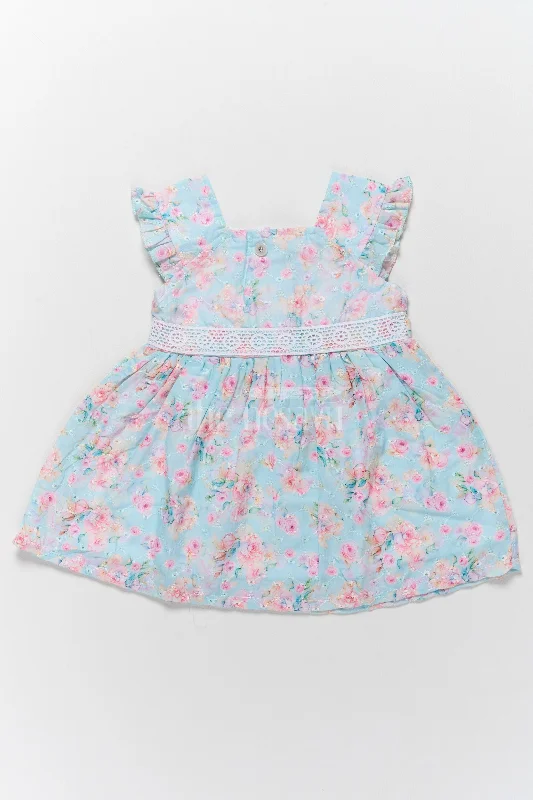 Baby Hakoba Cotton Dress with Floral Print and Lace Detailing Tunics Sophisticated sleek Baby Hakoba Cotton Dress with Floral Print and Lace Detailing Tunics Sophisticated sleek