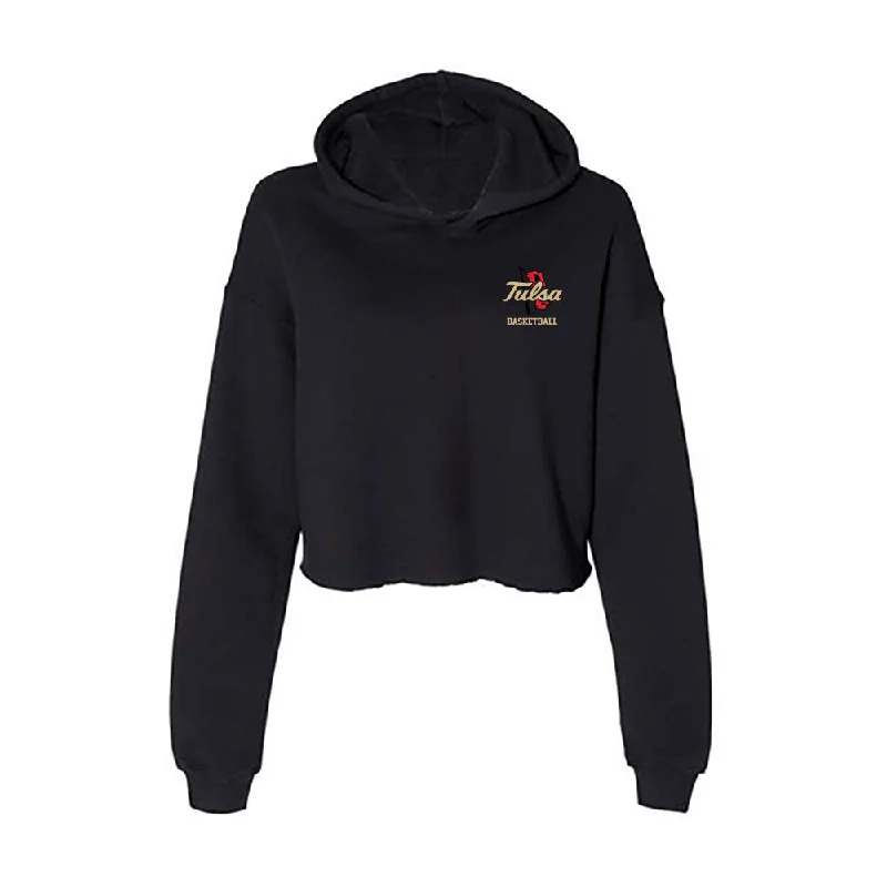 Tulsa - NCAA Women's Basketball : Delanie Crawford - Women's Crop Fleece Hoodie Hoodie with Drop Shoulder Relaxed Streetwear Tulsa - NCAA Women's Basketball : Delanie Crawford - Women's Crop Fleece Hoodie Hoodie with Drop Shoulder Relaxed Streetwear