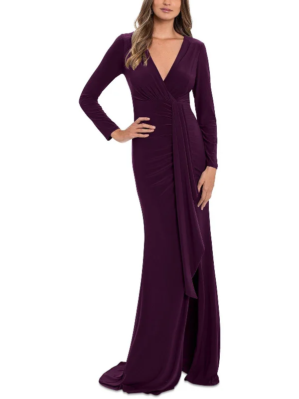 Womens Ruched Long Evening Dress Tunics Chinos classic