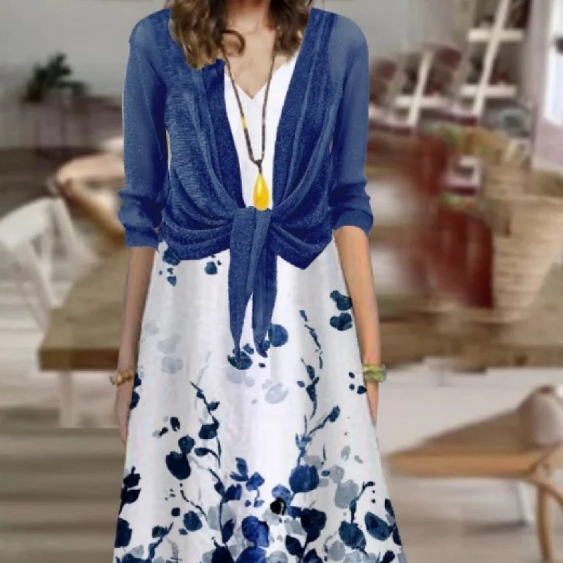 Printed Temperament Commute Slim Fit Dress Tunics Modern contemporary