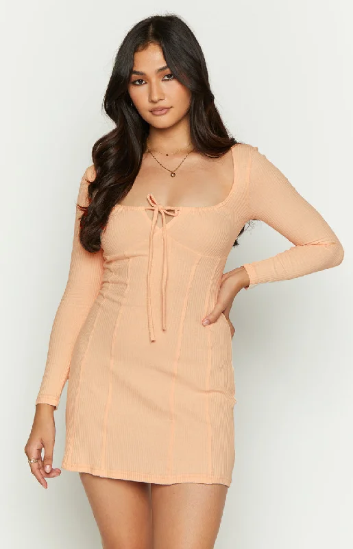 Eliana Beige Mini Party Dress Tunics Chinos classic