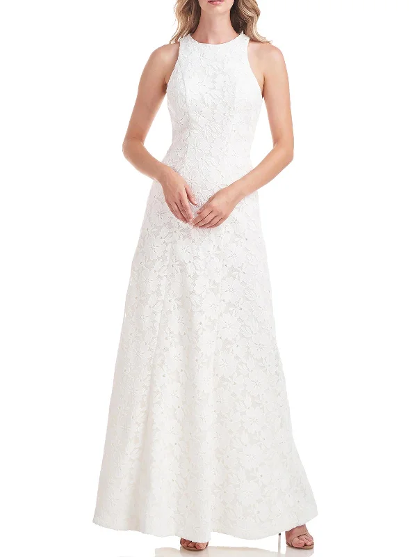 Maurena Womens Lace Maxi Evening Dress Tunics Spring floral