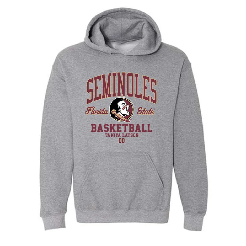 FSU - NCAA Women's Basketball : Ta'Niya Latson - Classic Fashion Shersey Hooded Sweatshirt Hoodie with Full-Zip Functional Layering FSU - NCAA Women's Basketball : Ta'Niya Latson - Classic Fashion Shersey Hooded Sweatshirt Hoodie with Full-Zip Functional Layering