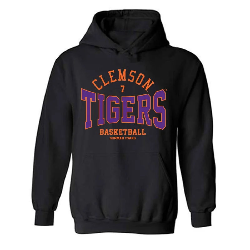 Clemson - NCAA Women's Basketball : Summah Evans - Classic Fashion Shersey Hooded Sweatshirt Hoodie with Turtle Neck Cozy Winter Clemson - NCAA Women's Basketball : Summah Evans - Classic Fashion Shersey Hooded Sweatshirt Hoodie with Turtle Neck Cozy Winter