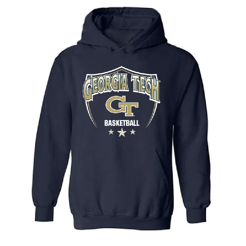 Georgia Tech - NCAA Women's Basketball : Kara Dunn - Classic Shersey Hooded Sweatshirt Hoodie with Monochrome Minimalist Simple Georgia Tech - NCAA Women's Basketball : Kara Dunn - Classic Shersey Hooded Sweatshirt Hoodie with Monochrome Minimalist Simple