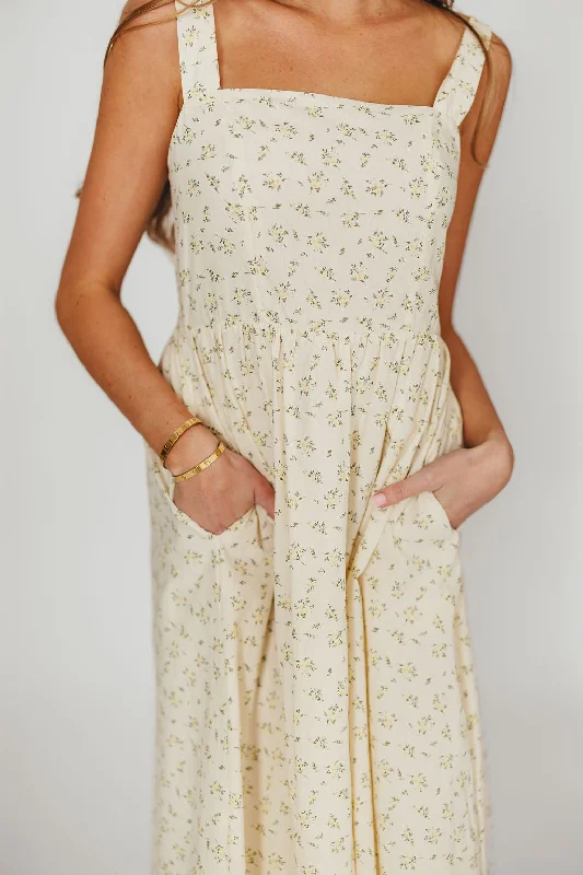 Tinsley Dress in Cream Floral Tunics Luxurious high-end
