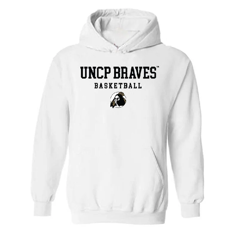 UNC Pembroke - NCAA Women's Basketball : Zaria Clark - Classic Shersey Hooded Sweatshirt Hoodie with Emblem Brand Identity UNC Pembroke - NCAA Women's Basketball : Zaria Clark - Classic Shersey Hooded Sweatshirt Hoodie with Emblem Brand Identity