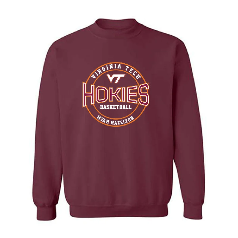 Virginia Tech - NCAA Women's Basketball : Myah Hazelton - Classic Fashion Shersey Crewneck Sweatshirt Hoodie with Pastel Soft Subtle Virginia Tech - NCAA Women's Basketball : Myah Hazelton - Classic Fashion Shersey Crewneck Sweatshirt Hoodie with Pastel Soft Subtle
