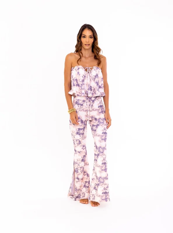 Bardot Blush Tie Dye Lounge Pants High-Waist Jeans