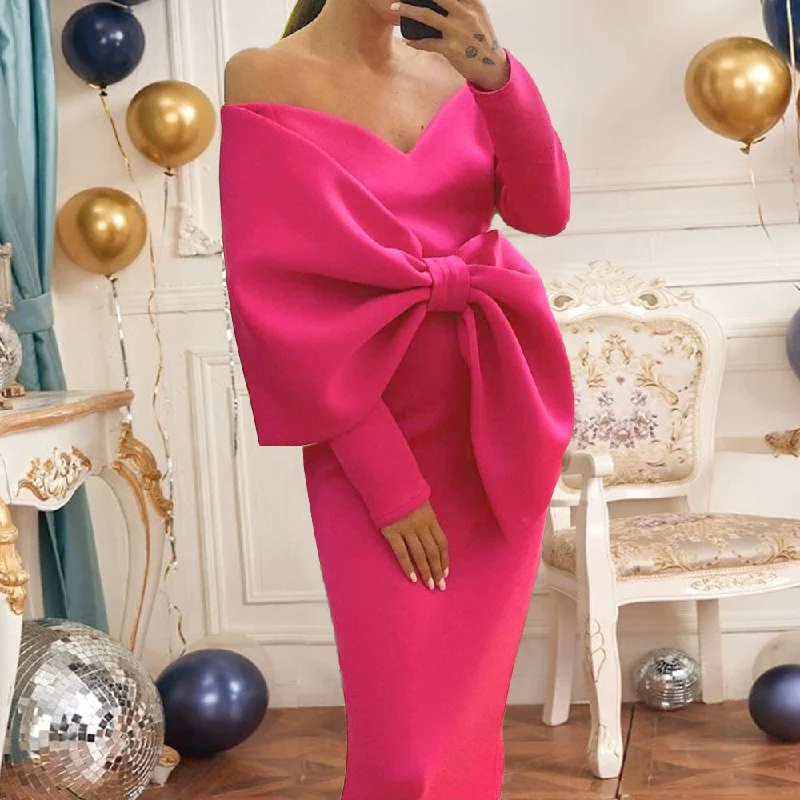 Sexy Bowknot High Waist Plus Sizes Party Dresses Tunics Running lightweight