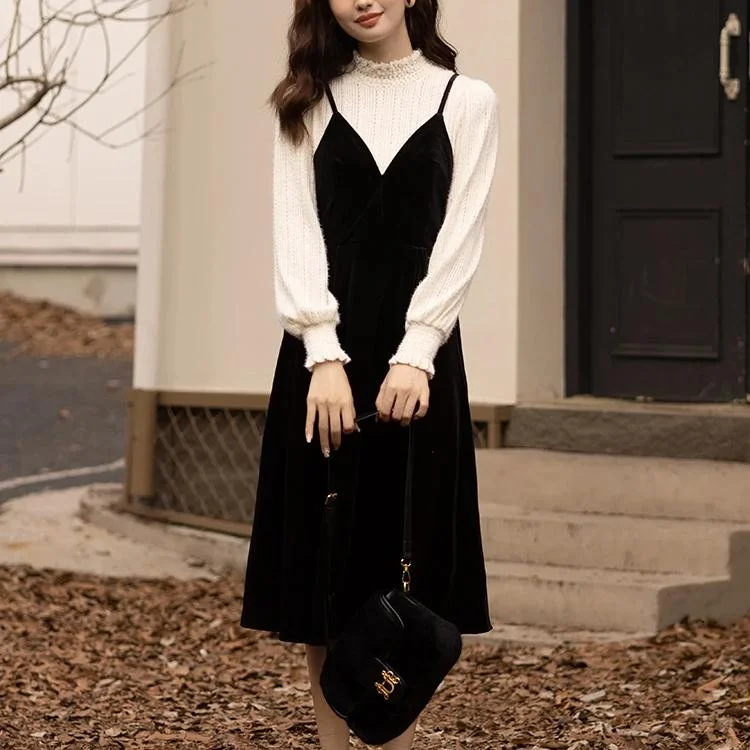 Elegant Lace Patchwork Dress Tunics Chinos classic